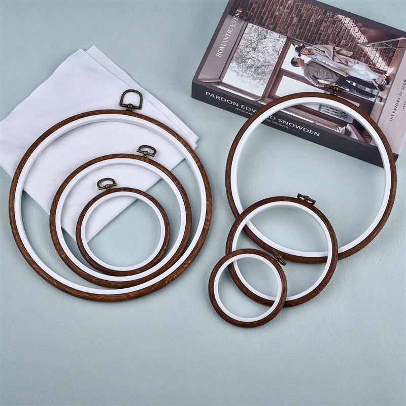 Embroidery Zone - Round Oval Wooden Color Embroidery Hoops