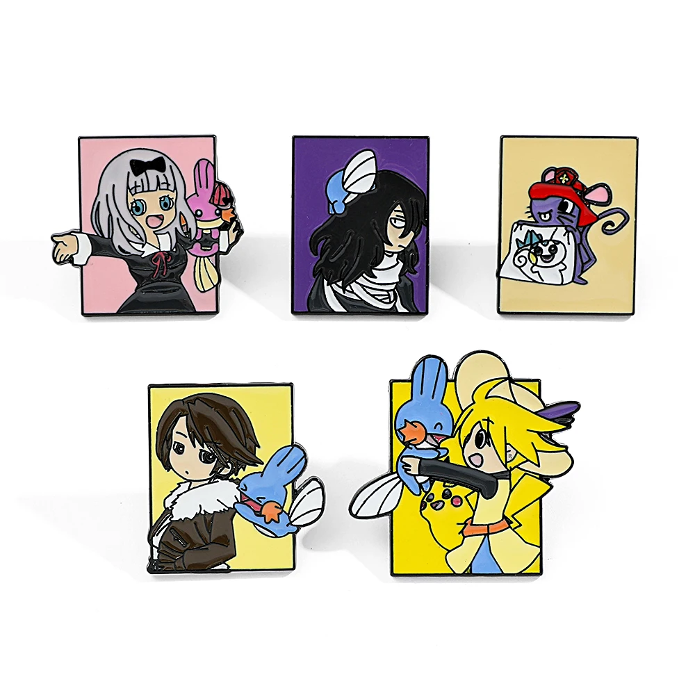 Embroidery Garment - 5 Pcs Pokémon Anime Characters Brooch