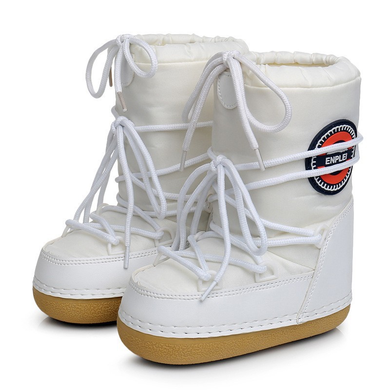 Embroidery White - Winter Snow Boots Women Ski Boots