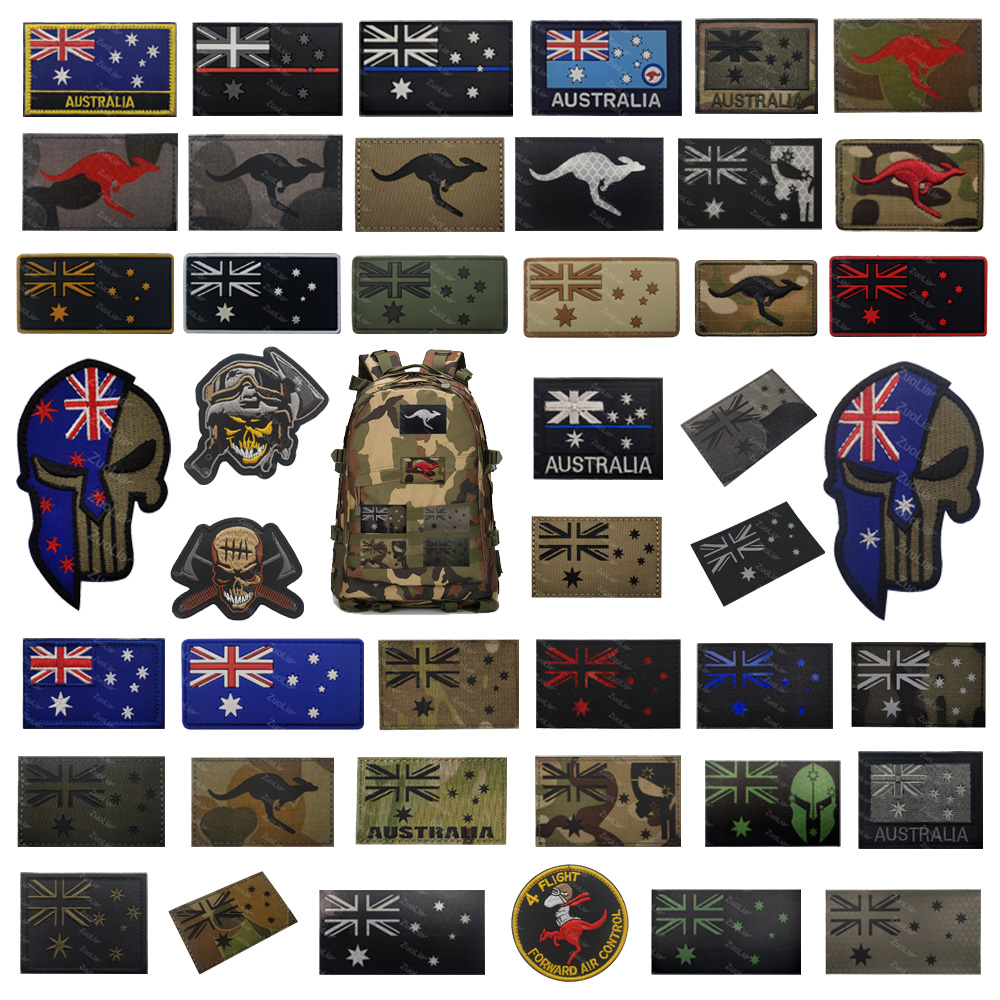 Embroidery Australia - Hot Selling Australian Flag PVC+3D Embroidered