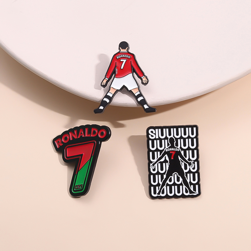 Embroidery House - Cartoon Football Player Character Enamel Pins