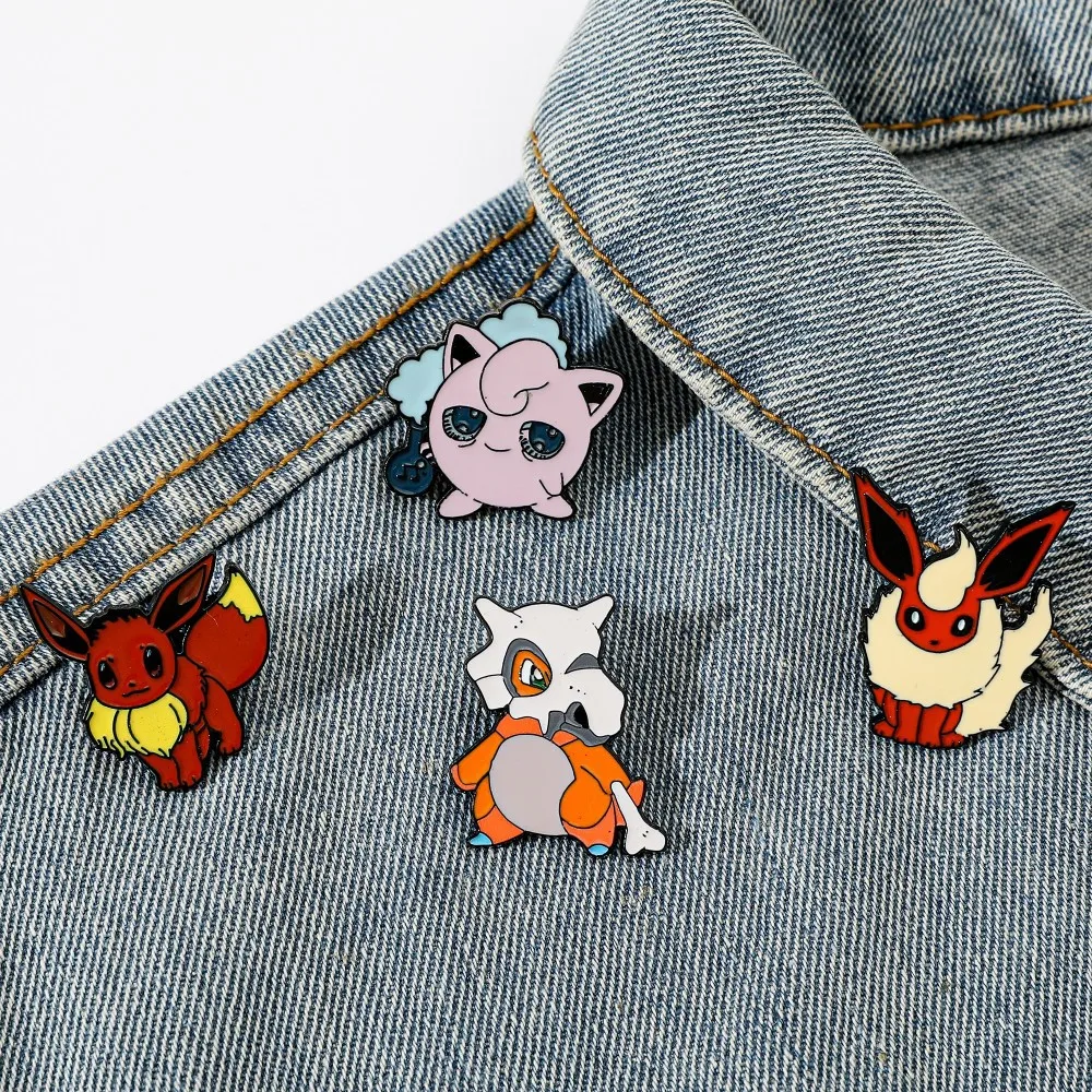 Embroidery Garment - 4 Pcs Characters Cartoon Brooch Flareon