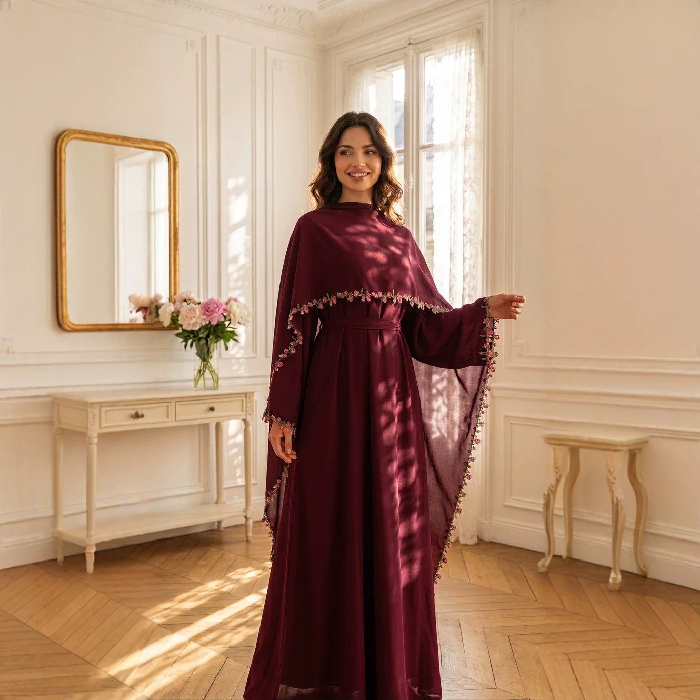 Elegant Embroidery Abayas Hija - огляд і ціна Embroidery Kebaya