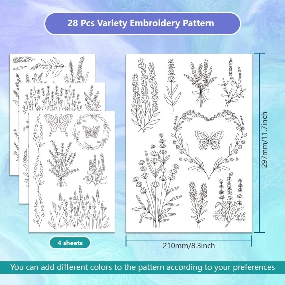 4 Sheets Lavender Flower Butte - огляд і ціна Embroidery Sheet