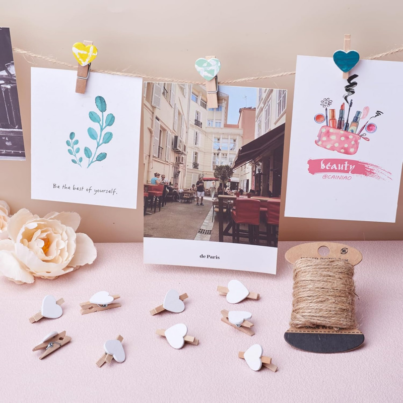 50pcs White Heart Clothespins  - огляд і ціна Embroidery House