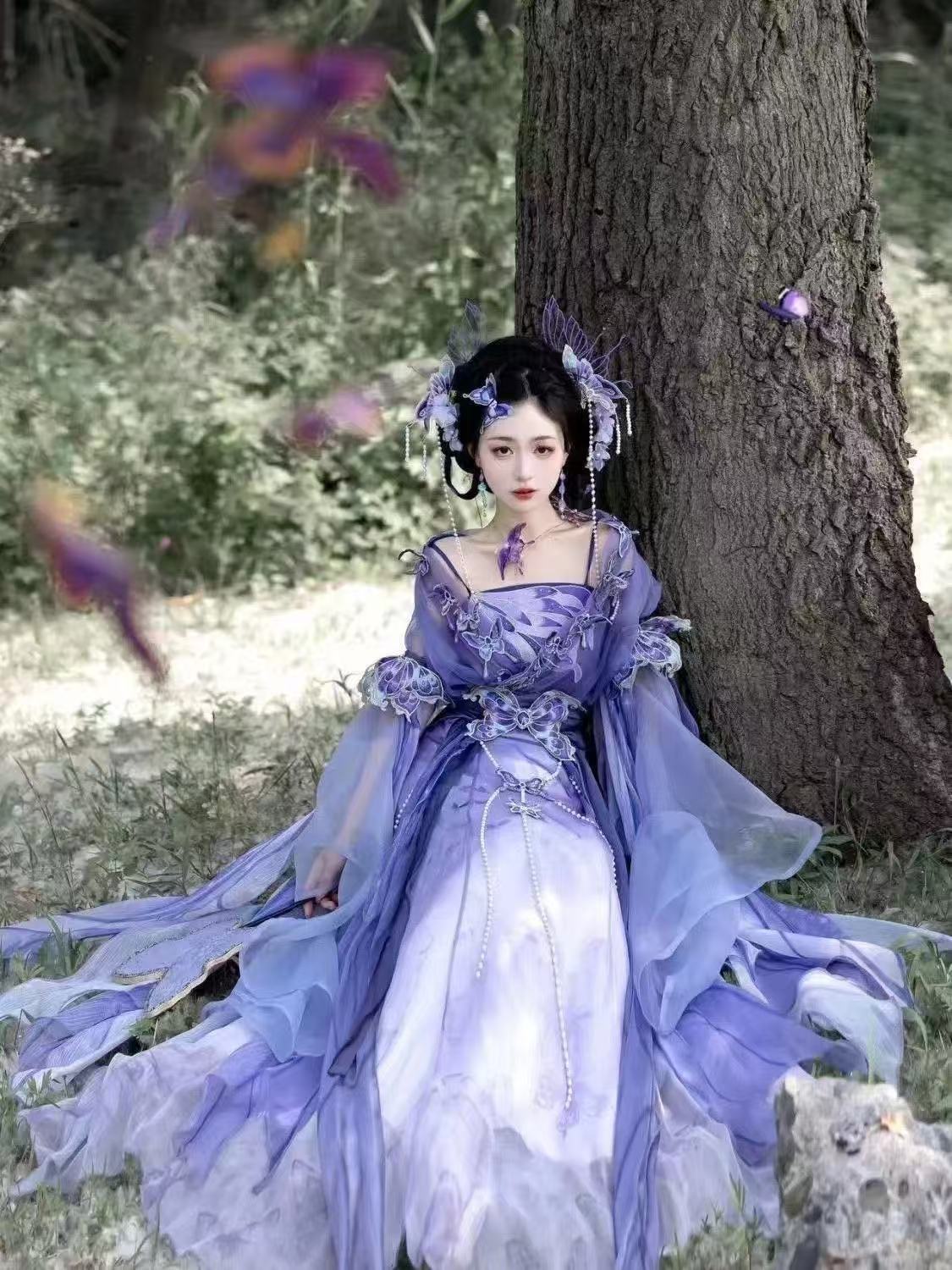 Original Chinese Purple Hanfu  - огляд і ціна Embroidery Skirt