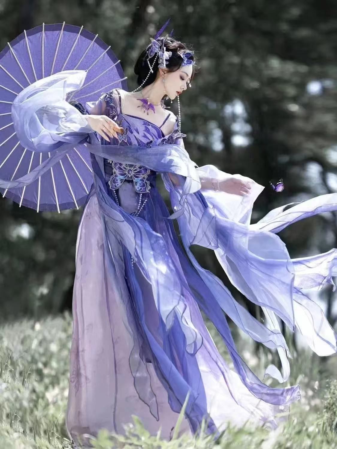 Original Chinese Purple Hanfu  - огляд і ціна Embroidery Skirt