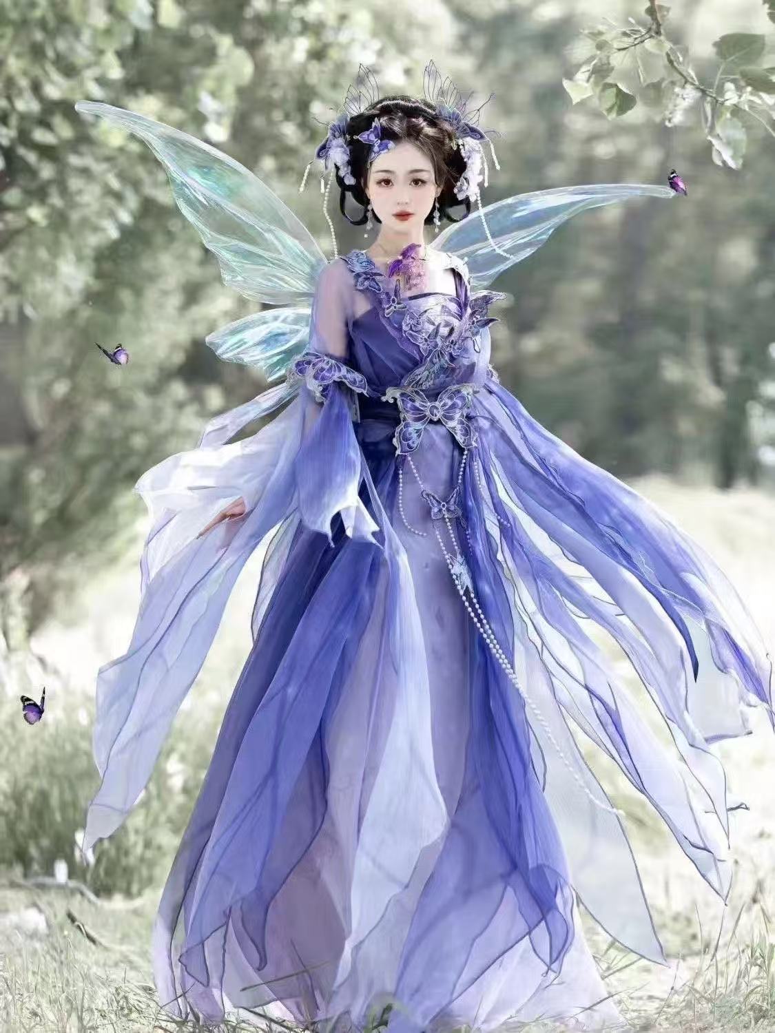 Original Chinese Purple Hanfu  - огляд і ціна Embroidery Skirt