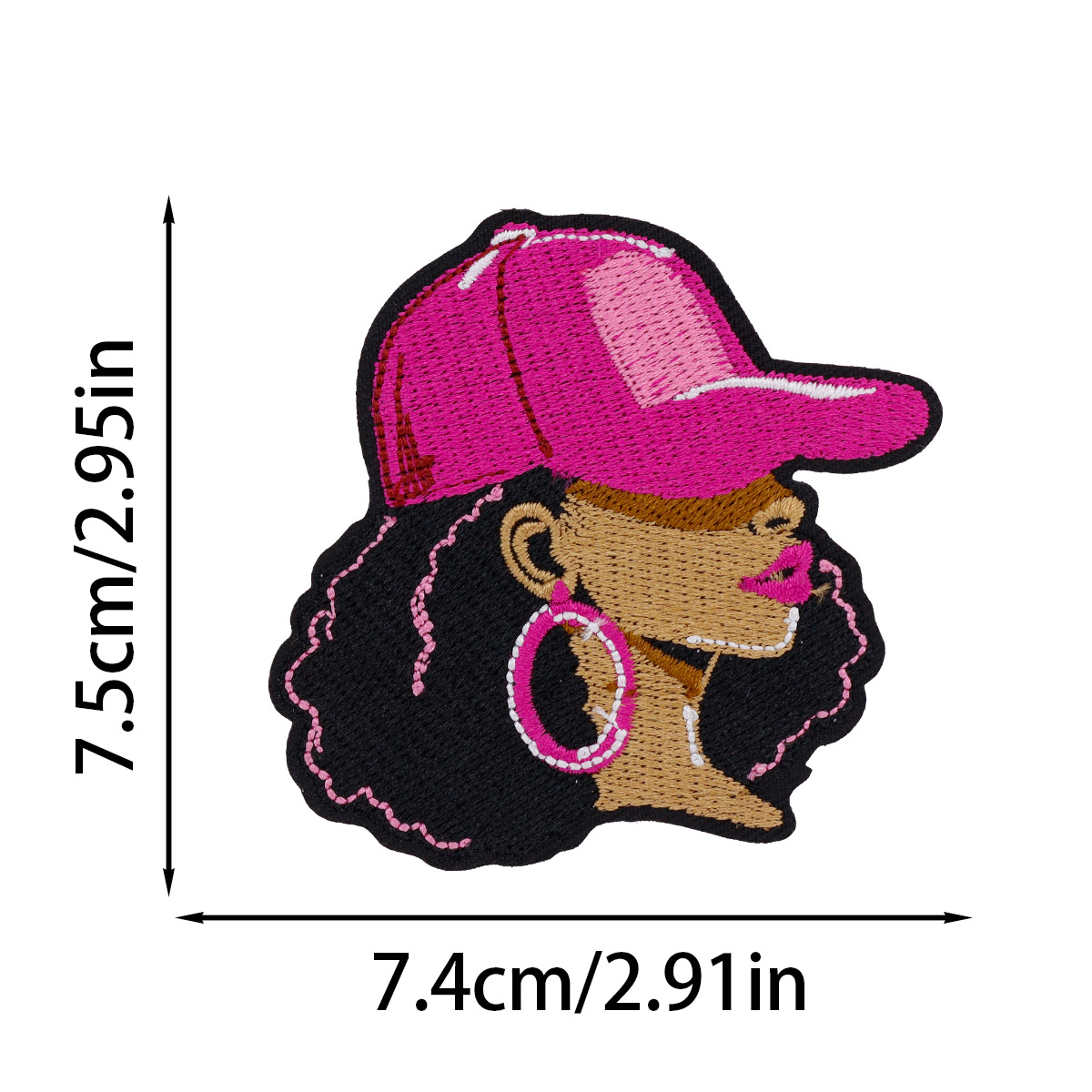 Cartoon Fashion Black Girl Wom - огляд і ціна Embroidery On Black Shirt