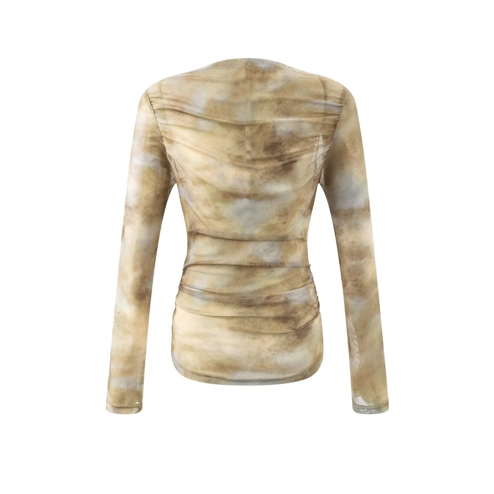 2025 Sexy Tie-Dye Print Ruched - огляд і ціна Embroidery Tshirt