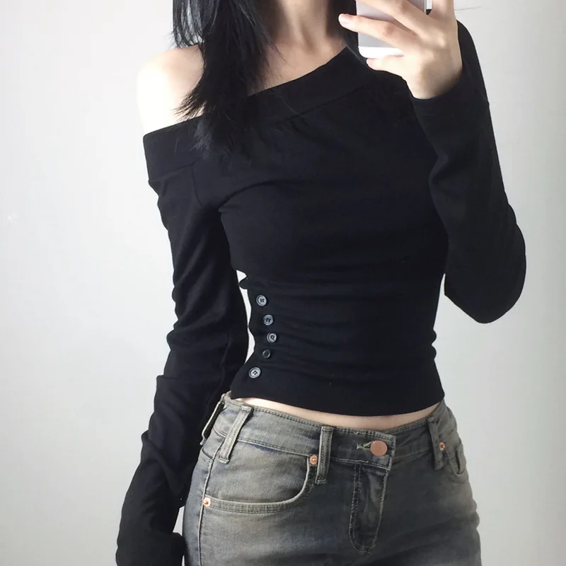 Y2K Vintage Pleated Button T-S - огляд і ціна Embroidery Tshirt