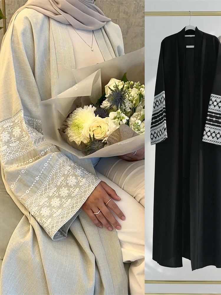 Ramadan Eid Black Open Kimono  - огляд і ціна Embroidery Kebaya