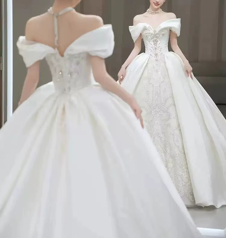 Chic Wedding Dresses Off Shoul - огляд і ціна Embroidery Skirt