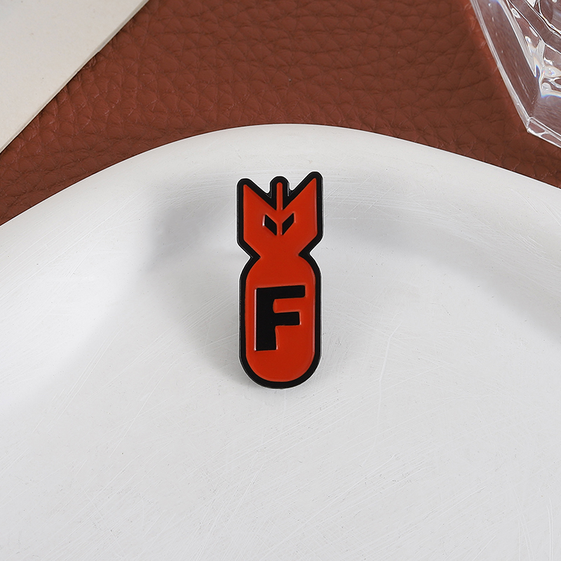 Cartoon Red Bomb F Logo Enamel - огляд і ціна Embroidery House