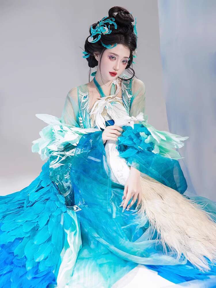 New Peacock Hanfu Womens fashi - огляд і ціна Embroidery Skirt