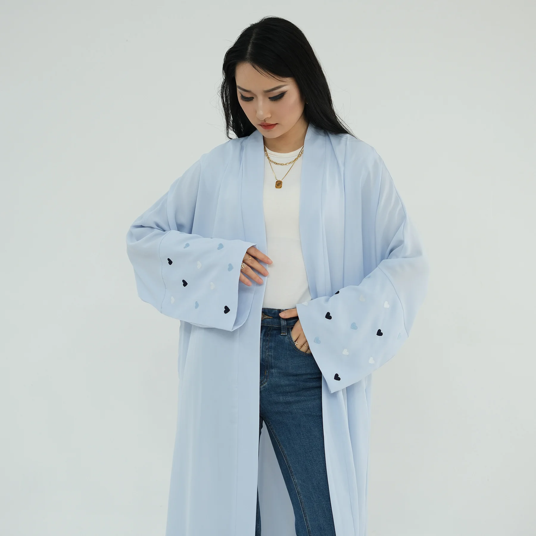 Eid Heart Embroidery Long Robe - огляд і ціна Embroidery Kebaya